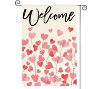 AVOIN colorlife Diamonds Love Heart Drapeau de jardin 30,5 x 45,7 cm double face pour anniversaire, mariage, cour, décoration extérieure