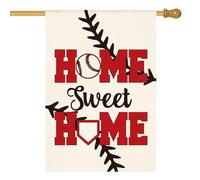 AVOIN colorlife Drapeau de baseball Home Sweet Home double face 71,1 x 101,6 cm, batte balle de sport en toile de jute pour décoration extérieure