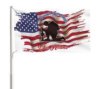 AVOIN colorlife Memorial Day Drapeau de maison « Always Remember Our Heroes » - 9,1 x 1,5 m - Double face - Soldats militaires - Grande bannière patriotique - Drapeau d'extérieur