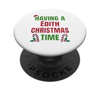 Avoir Un nom de réunion de Famille Edith Christmas Time PopSockets PopGrip Adhésif