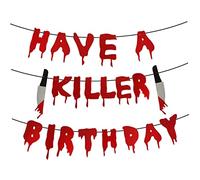 Avoir une bannière de fête d'anniversaire tueur, des décorations de fête d'anniversaire 'horreur 'Halloween, des décorations films 'horreur sanglants 'Halloween, un vampire zombie (pré-as