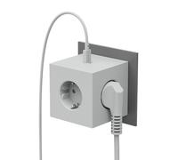 Avolt Square 2 Multiprise Murale USB-C - Design Minimaliste et Iconique - Multiprise sans Câbles - Triple Prise avec Deux Ports USB-C pour Une Charge Rapid (Gris)
