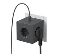 Avolt Square 2 Multiprise Murale USB-C - Design Minimaliste et Iconique - Multiprise sans Câbles - Triple Prise avec Deux Ports USB-C pour Une Charge Rapid (Noir)
