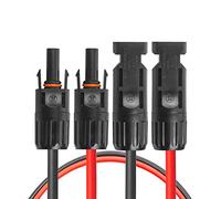 Avoltik Câble solaire 6 mm2-10 m - Câble solaire PVC certifié TÜV - Câble de connexion - Rouge/noir - Extension MC4 pour installations photovoltaïques/système solaire - (6mm2, 10m)