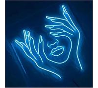 Avoltre pour Les lumières de fête au néon D'Ambiance Apaisante Lampe Enseigne Néon pour Cils Et Visage Fille Lumières Alimentées par,Adaptées pour Être Accrochées(D,49cmx50cm)