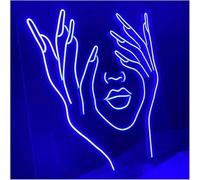 Avoltre pour Les lumières de fête au néon D'Ambiance Apaisante Lampe Enseigne Néon pour Cils Et Visage Fille Lumières Alimentées par,Adaptées pour Être Accrochées(C,49cmx50cm)