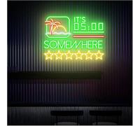 Avoltre pour Les lumières de fête au néon D'Ambiance Apaisante Lampe Il Est 5h00 Quelque Part, Enseigne Au Néon pour Bar À Cocktails(F)