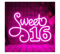 Avoltre pour Les lumières de fête au néon Décoration Lumineuse au néon Sweet 16 pour enseigne LED à intensité Variable