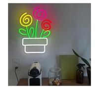 Avoltre pour Les lumières de fête au néon Décoration Lumineuse néon en Pot de Fleurs pour enseigne LED à intensité Variable pour Mur pièce décoration