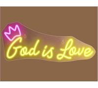 Avoltre pour Les lumières de fête au néon Enseigne au néon «Dieu est Amour» pour décoration de Mariage, Lampe pour Chambre Fille, 42 x 17 cm(3)