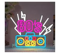 Avoltre pour Les lumières de fête au néon Enseigne Lumineuse Radio au néon des années 80 pour décoration Murale