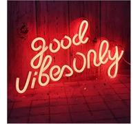 Avoltre pour Les lumières de fête au néon Lettres colorées Intérieur Luminaires Panneau Néon Good Vibes Only, Décoration Murale d'art D'arcade