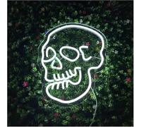 Avoltre pour Les lumières de fête au néon Luminaires Noël Néon Design Blanc Crâne 5V (33x42cm) Décoration Murale Décor De Fête Bar