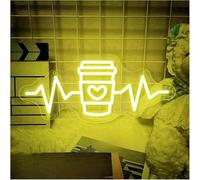 Avoltre pour Les lumières de fête au néon Néon Signe Café Néons Boutique Tenture Murale Décoration Bienvenue Enseignes Au Lampe À LED Éclairer Signe 17cm×40cm(Orange)