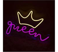 Avoltre pour Les lumières de fête au néon Néon Signe Enseigne Au Lettres Bleues LED Couronne De Lumière Lumières Décoratives pour Décor Bar(Neon-2)