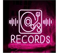 Avoltre pour Les lumières de fête au néon Néon Signe Enseigne Au pour Décoration Murale, Variable, LED Rose, Magasin De Disques 31cm×40cm