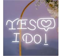 Avoltre pour Les lumières de fête au néon Oui, Je Le Fais pour enseigne au néon pour décoration Murale de Mariage, Lettre avec cœur et lumière 45 cm x 30