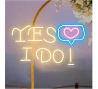 Avoltre pour Les lumières de fête au néon Oui, Je Le Fais pour enseigne au néon pour décoration Murale de Mariage, Lettre avec cœur et lumière 45 cm x 30