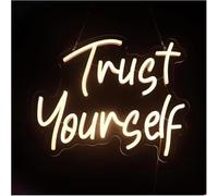 Avoltre pour Les lumières de fête au néon Panneau Lumineux LED «Faites-Vous Confiance» pour décoration Murale de fenêtre Maison 32x28cm