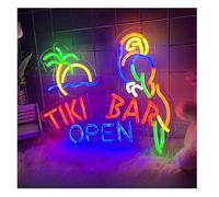 Avoltre pour Les lumières de fête au néon pour enseigne néon Tiki Bar Ouvert pour Une fête en Bord de mer, décoration Murale Suspendue