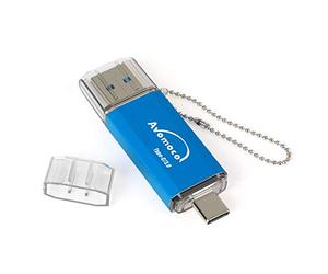 Avomoco Clé USB 3.0/3.1 512 Go de type C double haute vitesse pour téléphones, tablettes, clés photo pour Samsung Galaxy S10, S10+S8/S8+/S9/S9+, Note7/8/9, A6S/A9S, Google Pixel, LG, Hua Wei.
