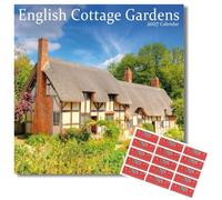 Avonside Jardins de Cottage Anglais 2027 Calendrier avec Autocollants d'Organisation, Calendrier Mural Carré 16 Mois (sept 2026 - déc 2027), Planning, 29,5 x 29,5 cm