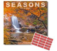Avonside Les Quatre Saisons 2027 Calendrier avec Autocollants d'Organisation, Calendrier Mural Carré 16 Mois (sept 2026 - déc 2027), Planning, 29,5 x 29,5 cm