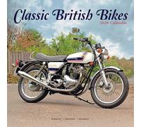 Classic British Bikes Calendar 2026 Square Motorbike Wall Calendar - 16 Month
