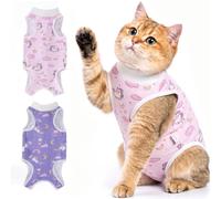 Avont 2 Pcs Body Chat Post Opératoire Stérilisation, Combinaison de Récupération pour Chat Anti Léchage, Cat Recovery Suit après Chirurgie, Contre Les Maladies de Peau -Licorne(M)