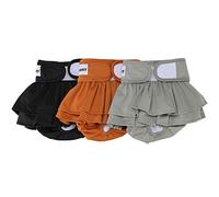 Avont 3 Couches Lavables pour Chien Femelle, Culotte Jupe Protection Confort Nappy Lors des Périodes Physiologiques, de Chaleurs, d'Incontinence- Noir Brun Gris- XL(63-89cm)