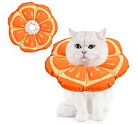 Avont Collerette Récupération Protection Lavable pour Chat et Chien, Collier Élisabéthain Post-Opératoire Chirurgie Lapin, Collerettes pour Animaux de Compagnie -Pamplemousse (L)