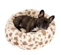 Avont Panier Chat et Chien Moelleux Rond, Panier pour Chien Dehoussable, Coussin Chien Anti Stress Lit Moelleux Apaisant Chat Lavable -Cream(M)