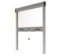 Avosdim Store moustiquaire fenêtre Alu Luxe - H100 x L80cm recoupable - Gris texturé 7038 - Protection contre les insectes