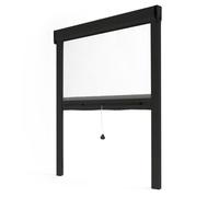 Avosdim Store moustiquaire fenêtre Alu Luxe - H100 x L80cm recoupable - Noir texturé 9005 - Protection contre les insectes