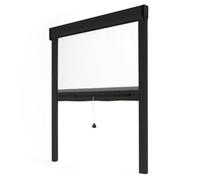 Avosdim Store moustiquaire fenêtre Alu Luxe - H160 x L150cm recoupable - Noir texturé 9005 - Protection contre les insectes