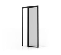 Avosdim Store moustiquaire Porte Alu Luxe - H230 x L140cm recoupable - Marron 8019 texturé - Protection insectes ajustable
