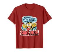 Avouez : La Vie Serait d’Un Chiant sans Moi Humour T-Shirt, Homme, Canneberge, S
