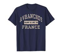 Avranches France Athletic Beige Distressed Carte Coordonnées T-Shirt