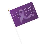 Avril est le mois de sensibilisation au cancer des testicules. Petits drapeaux à main avec mât pour décoration de fête.