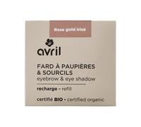 Avril Fard à Paupières Bio - Ombre à Paupières Naturelle Vegan, Certifiée Cosmos Organic, Texture Douce et Modulable (Rose gold irisé)