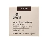 Avril Fard à Paupières Bio - Ombre à Paupières Naturelle Vegan, Certifiée Cosmos Organic, Texture Douce et Modulable (Brun mat)