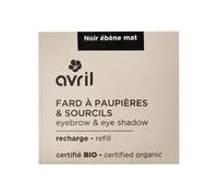Avril Fard à Paupières Bio - Ombre à Paupières Naturelle Vegan, Certifiée Cosmos Organic, Texture Douce et Modulable (Noir ébène mat)