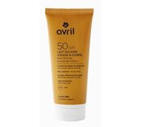 Avril Lait Solaire Visage & Corps Bio SPF 50, Protection Minérale UVA/UVB, Formule Légère