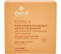 Avril Pain Dermatologique Haute Tolérance Bio - Nettoyant Doux Visage & Corps, Sans Savon, Sans Parfum, Vegan, Certifié Cosmos Organic