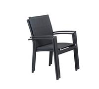 Avril Paris Table de Jardin Extensible Aluminium 135/270cm + 10 Fauteuils empilables textilène Gris Anthracite-Andra 10