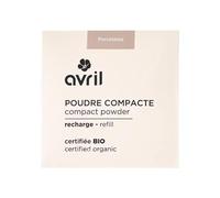 Avril Poudre Compacte Bio - Poudre Visage Naturelle Vegan, Certifiée Cosmos Organic, Fini Mat et Uniforme (Porcelaine)