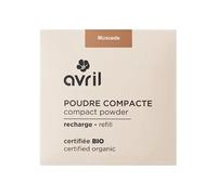 Avril Poudre Compacte Bio - Poudre Visage Naturelle Vegan, Certifiée Cosmos Organic, Fini Mat et Uniforme (Muscade)