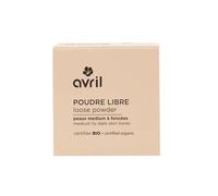 Avril Poudre Libre Bio - Recharge Seule, Poudre Visage Naturelle Vegan, Certifiée Cosmos Organic (Peau médium à foncée)