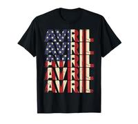 Avril Prénom Drapeau Américain Vintage Style USA T-Shirt