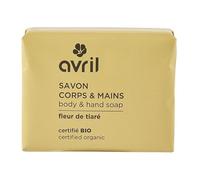 Avril - Savon Corps & Mains Bio - A l'Huile de Noix de Coco et Argan Bio - Parfum 100% Naturel - Vegan, Certifié Bio Ecocert - Fabriqué en France - 100g